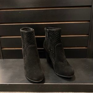 Black Cutout Heeled Booties